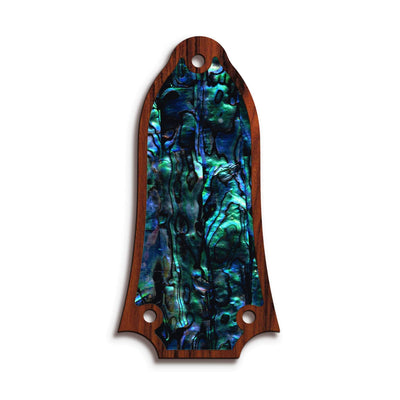 GibsonbyThalia Truss Rod Cover Custom Truss Rod Cover | Shape T6 - Fits Many Epiphone Guitars Blue Abalone / Santos Rosewood