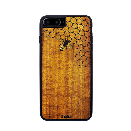 Thalia Phone Case AAA Curly Hawaiian Koa & Bee with Honeycomb | iPhone Case iPhone 6/7/8 Plus