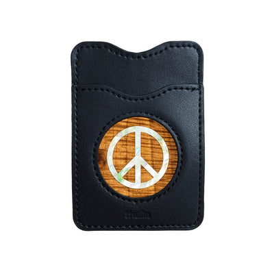 Pearl Peace Sign | Leather Phone Wallet