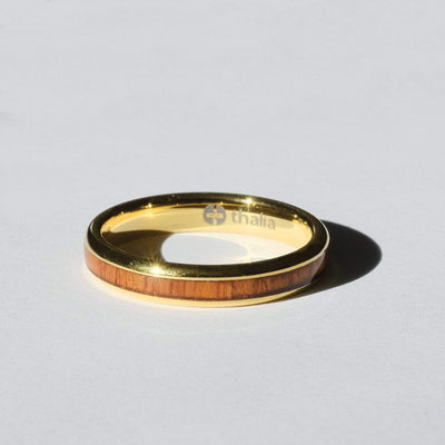 Thalia Ring AAA Curly Hawaiian Koa | Tungsten Carbide Ring 4mm