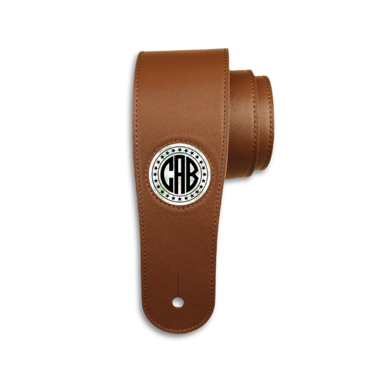 CREATE YOUR OWN PEARL MONOGRAM| Leather Guitar Strap