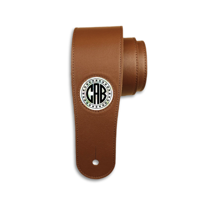 Pearl Monogram | Leather Guitar Strap