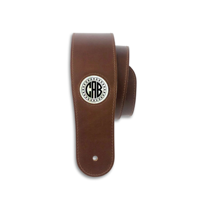 Pearl Monogram | Leather Guitar Strap