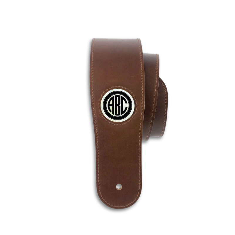 CREATE YOUR OWN PEARL MONOGRAM| Leather Guitar Strap