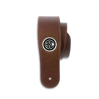 Pearl Monogram | Leather Guitar Strap