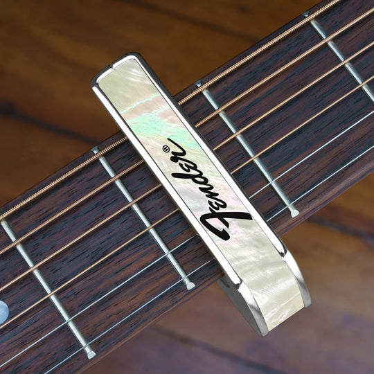 Fender Mother of Pearl with Black Perine Logo | Officially Licensed Capo