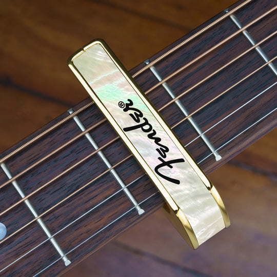 Fender Mother of Pearl with Black Spaghetti Logo | Officially Licensed Capo