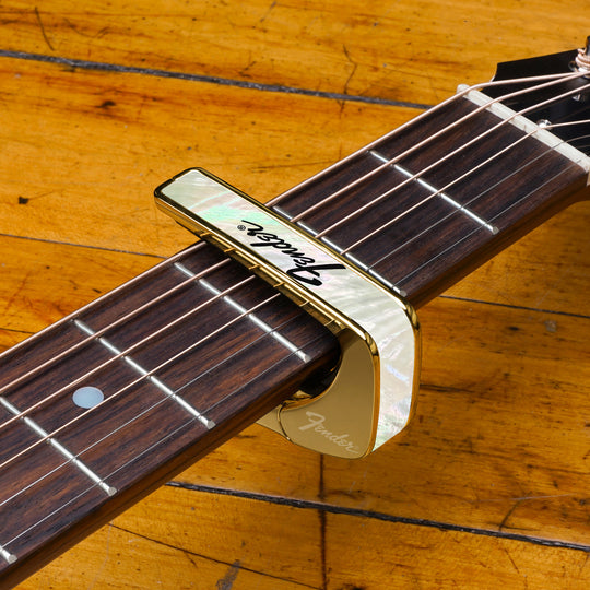 Fender Mother of Pearl with Black Perine Logo | Officially Licensed Capo