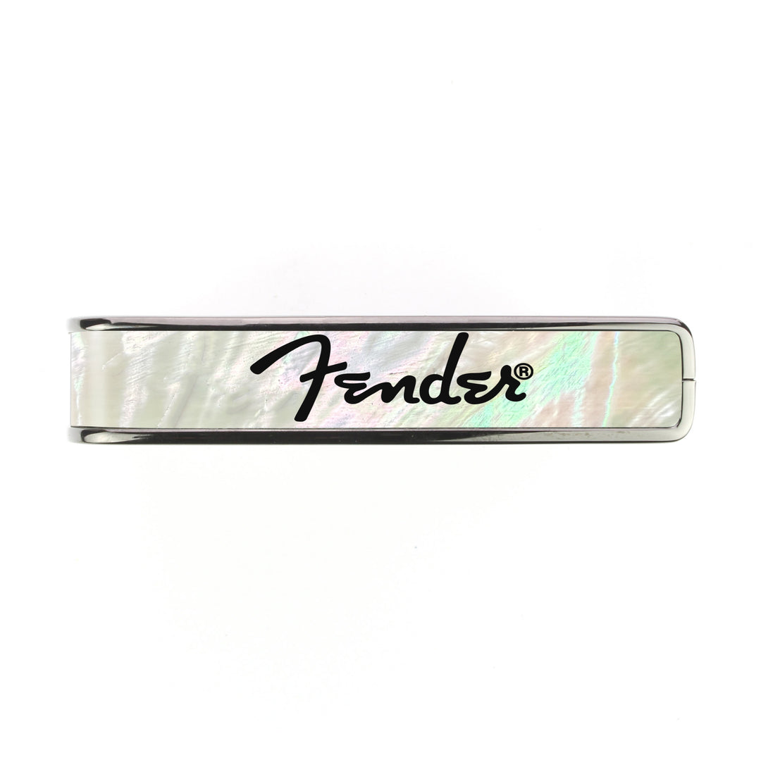 Fender Mother of Pearl with Black Spaghetti Logo | Officially Licensed Capo