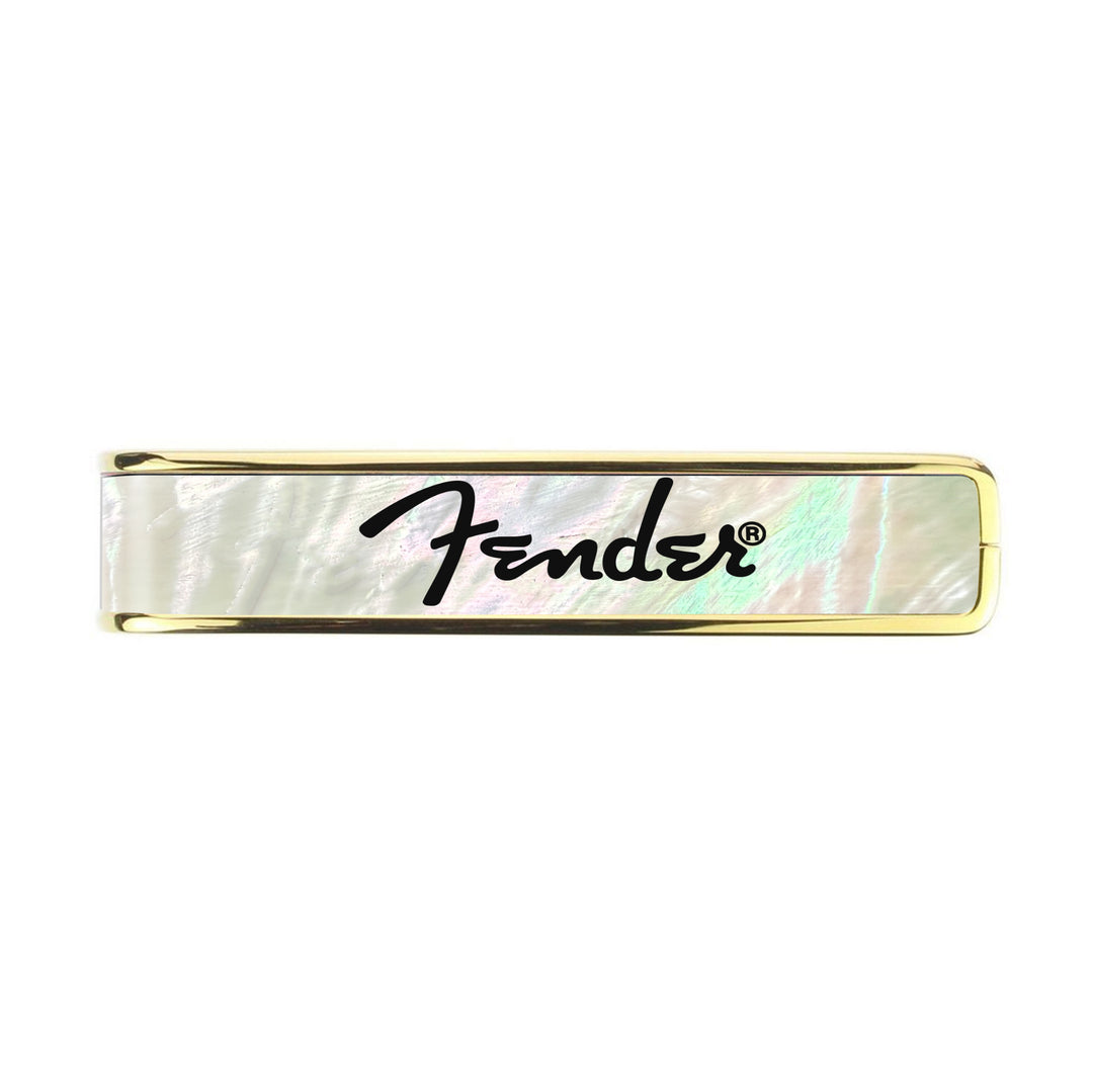 Fender Mother of Pearl with Black Spaghetti Logo | Officially Licensed Capo