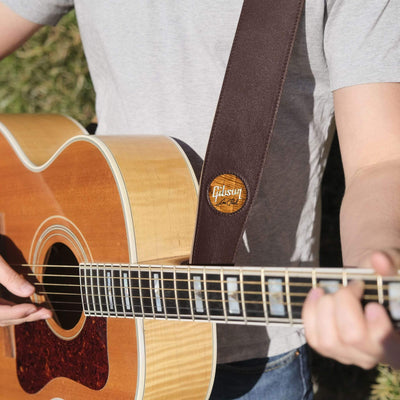 GibsonbyThalia Strap Gibson Les Paul Pearl Logo Inlay | Italian Leather Strap