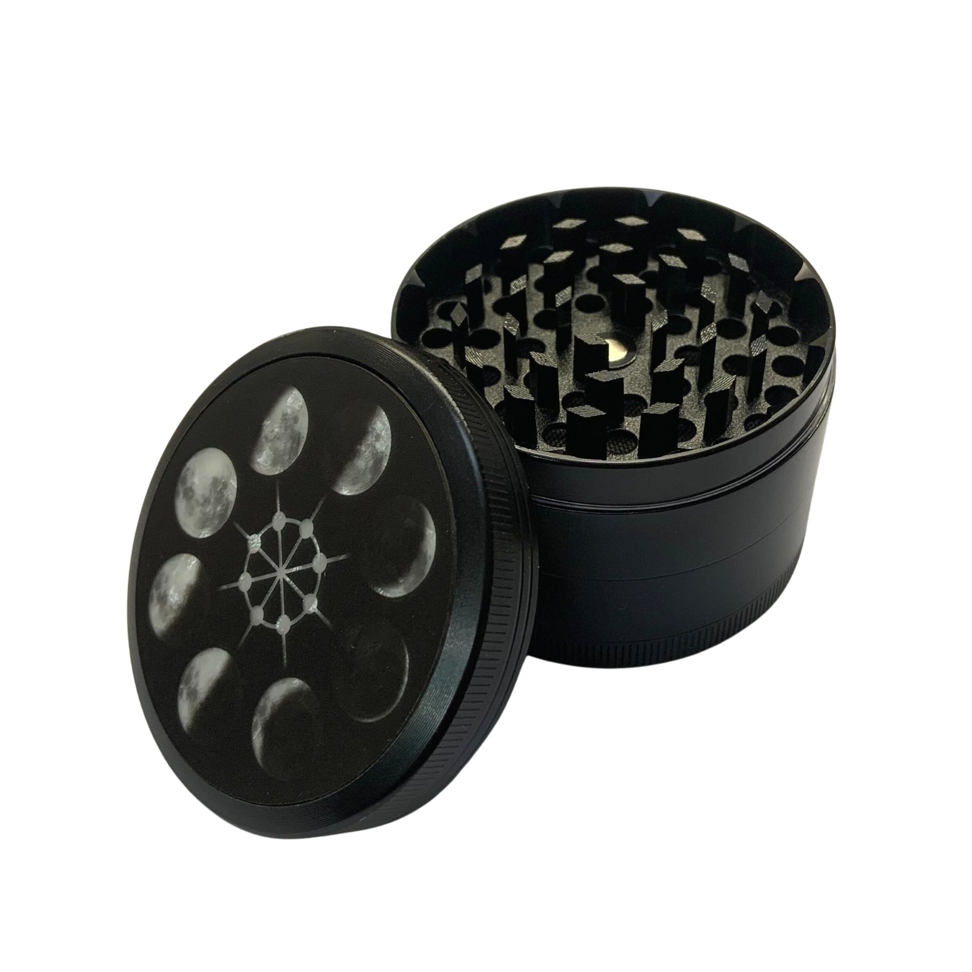 Grinder: Yin Yang & Tree Of Life, Black, 63mm, 4-piece