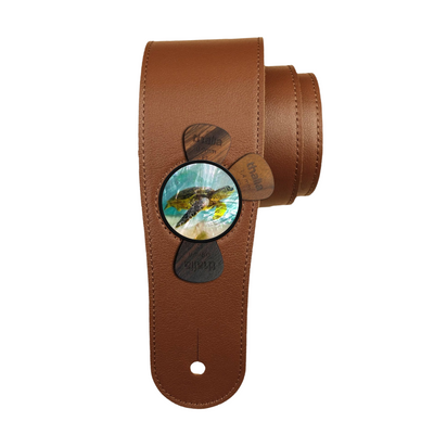 Hawaiian Sea Turtle "Honu" | Pick Puck Integrated Leather Strap