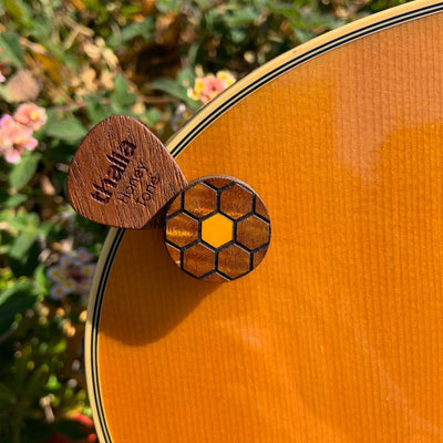 "Save The Bees" AAA Curly Koa | Pick Puck Mini