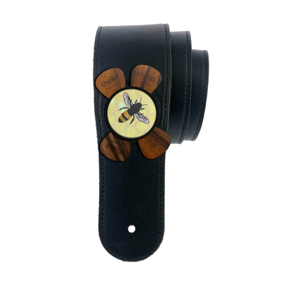 "Save The Bees" Vintage Pearl | Pick Puck Integrated Leather Strap