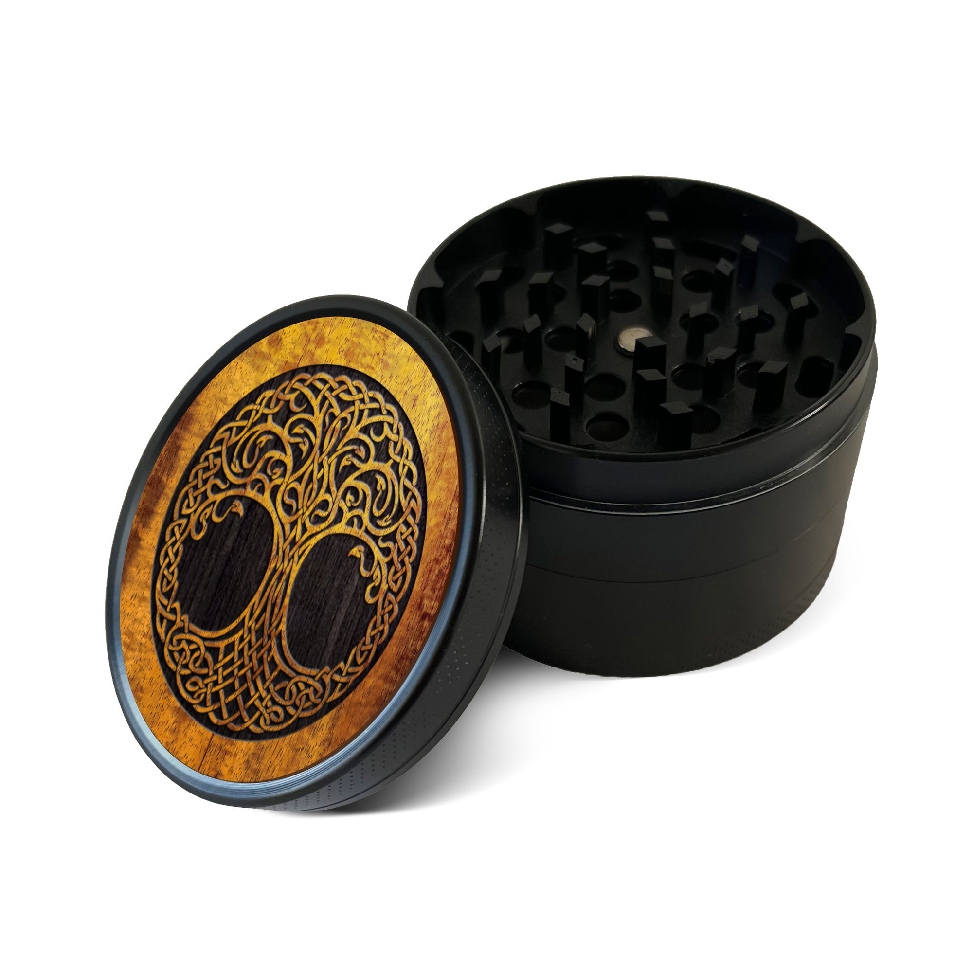 Grinder: Yin Yang & Tree Of Life, Black, 63mm, 4-piece