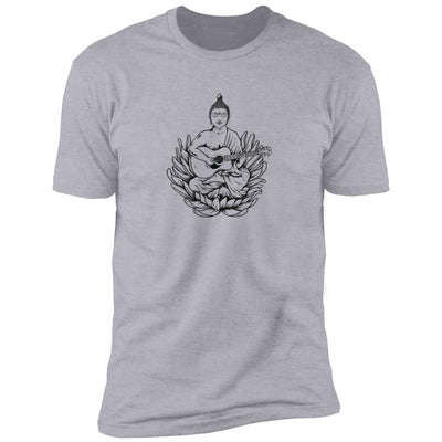 CustomCat T-Shirts Buddha Plays OM Guitar | Premium T-Shirt Heather Grey / X-Small