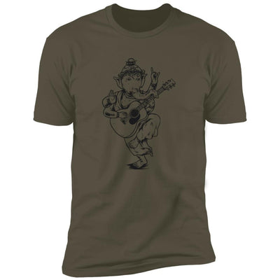 CustomCat T-Shirts Ganesh Plays 000 Guitar | Premium T-Shirt Military Green / X-Small