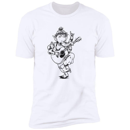 CustomCat T-Shirts Ganesh Plays 000 Guitar | Premium T-Shirt Heather Grey / S