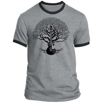 CustomCat T-Shirts Gibson Les Paul Tree of Life | Premium T-Shirt Athletic Heather-Jet Black / S