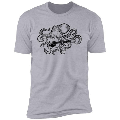 CustomCat T-Shirts Octopus Plays OM Guitar | Premium T-Shirt Heather Grey / X-Small