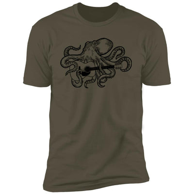 CustomCat T-Shirts Octopus Plays OM Guitar | Premium T-Shirt Military Green / X-Small