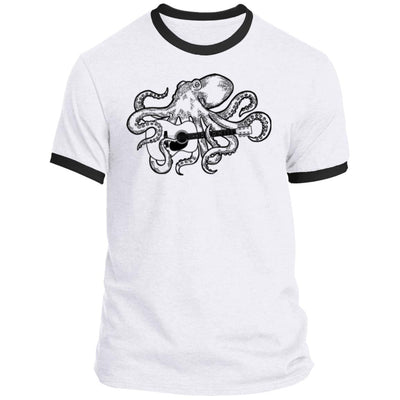 CustomCat T-Shirts Octopus Plays OM Guitar | Premium T-Shirt White-Jet Black / S