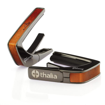 GibsonbyThalia Capo Gibson Hummingbird Sunburst | Capo Brushed Black Chrome / Treble (attach capo from bottom of neck)