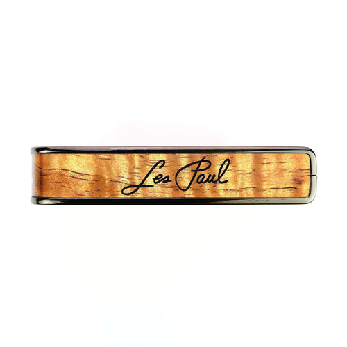 GibsonbyThalia Capo Gibson Les Paul Engraving | Capo Black Chrome / Treble (attach capo from bottom of neck)