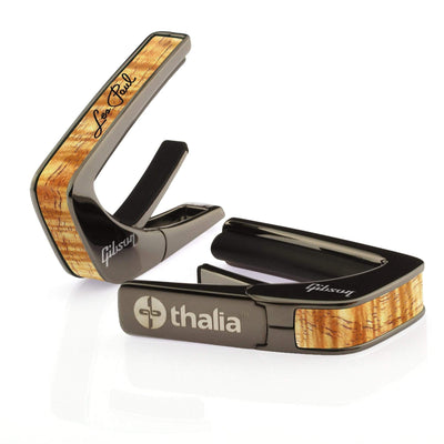 GibsonbyThalia Capo Gibson Les Paul Engraving | Capo Black Chrome / Treble (attach capo from bottom of neck)