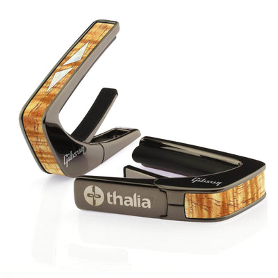 GibsonbyThalia Capo Gibson Split Diamond | Capo Black Chrome / Hawaiian Koa