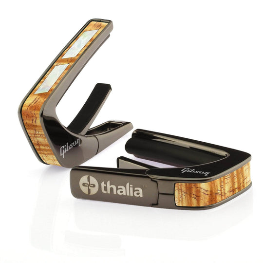 GibsonbyThalia Capo Gibson Split Parallelogram | Capo Black Chrome / Hawaiian Koa