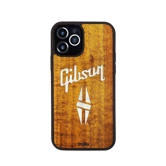 GibsonbyThalia Phone Case Gibson Pearl Diamond Logo | iPhone Case AAA Curly Koa / iPhone 12 / Pro