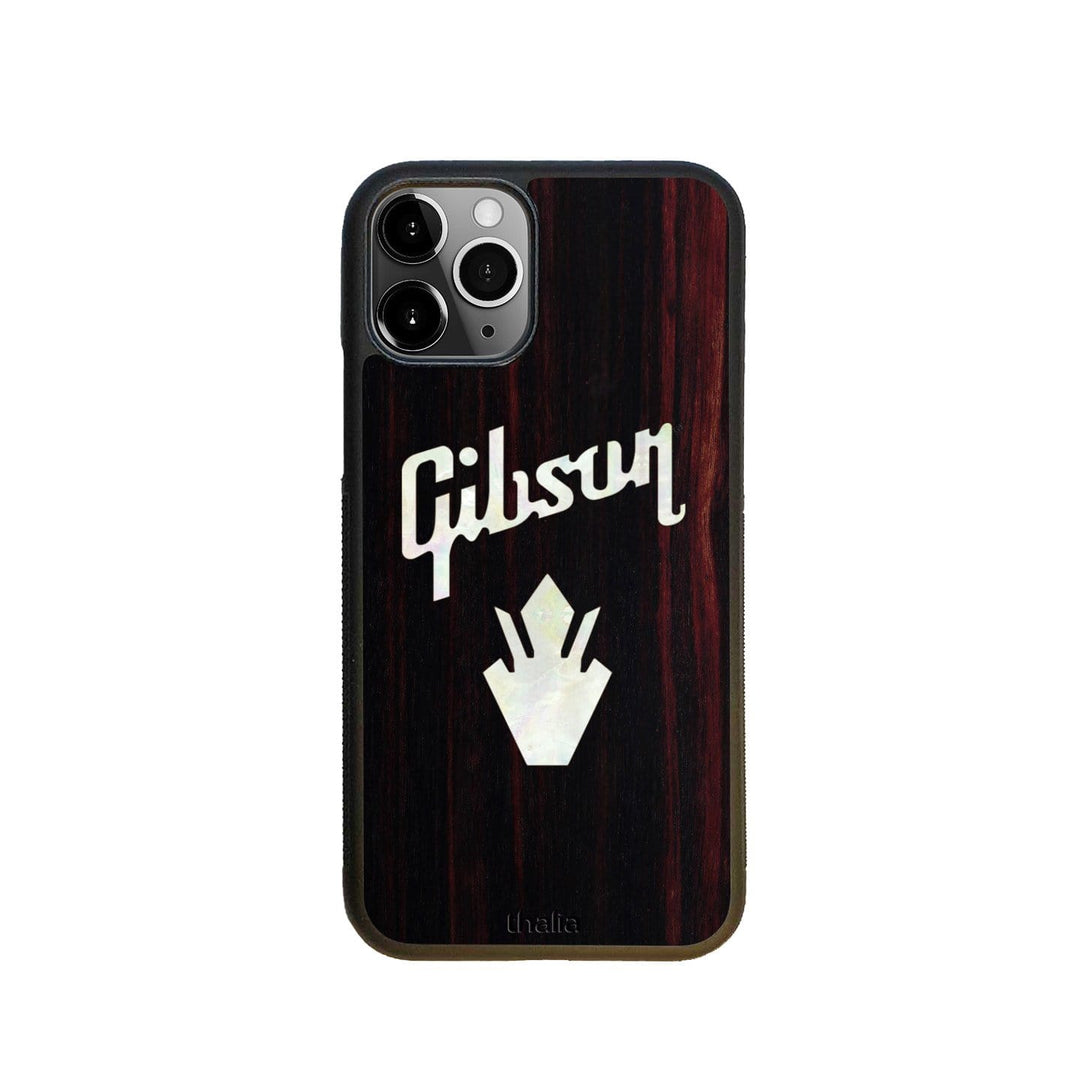 GibsonbyThalia Phone Case Gibson Pearl Holly Logo | iPhone Case Black Ebony / iPhone 11 Pro