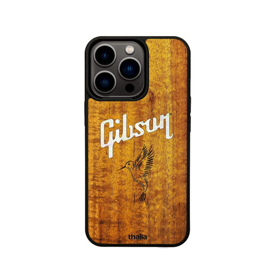 GibsonbyThalia Phone Case Gibson Pearl Hummingbird Logo | iPhone Case AAA Curly Koa / iPhone 13 Pro