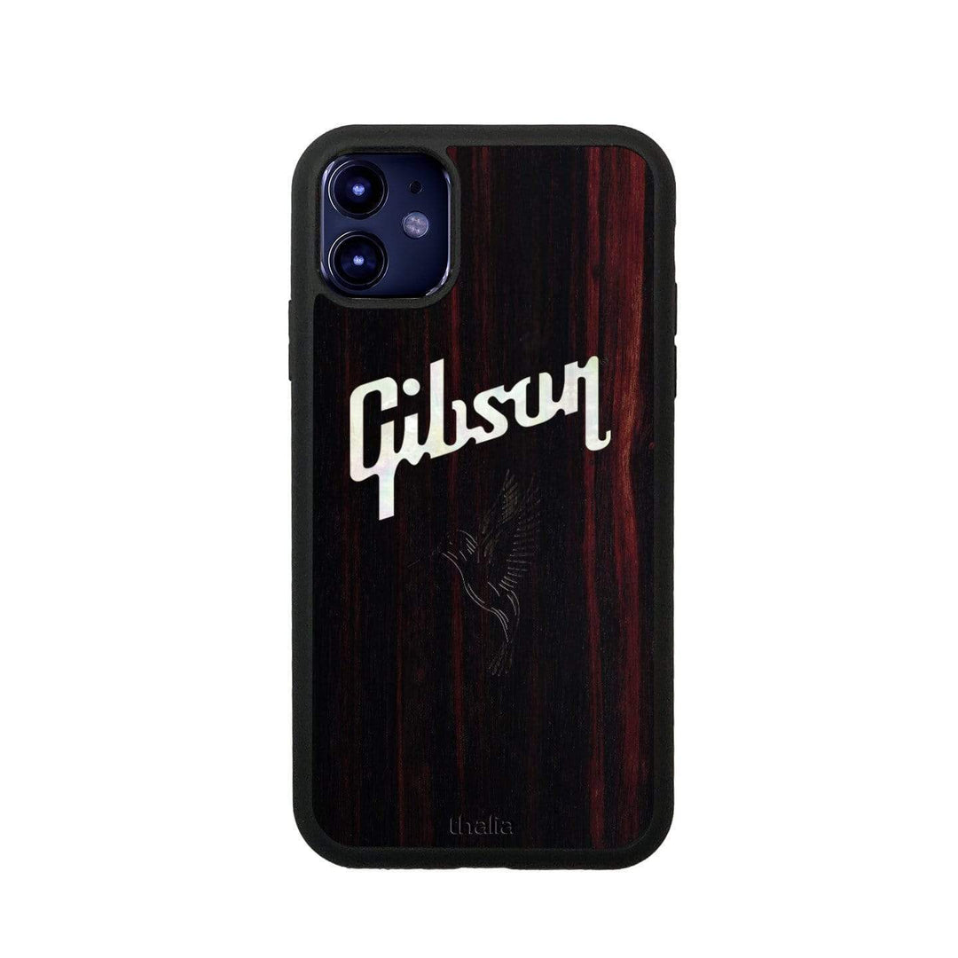 GibsonbyThalia Phone Case Gibson Pearl Hummingbird Logo | iPhone Case Black Ebony / iPhone 11