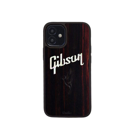 GibsonbyThalia Phone Case Gibson Pearl Hummingbird Logo | iPhone Case Black Ebony / iPhone 12 Mini
