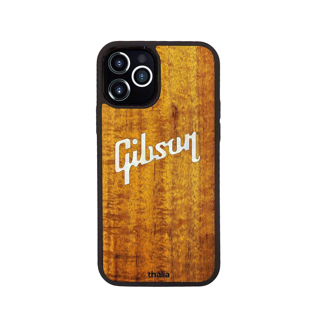 GibsonbyThalia Phone Case Gibson Pearl Logo | iPhone Case AAA Curly Koa / iPhone 12 / Pro