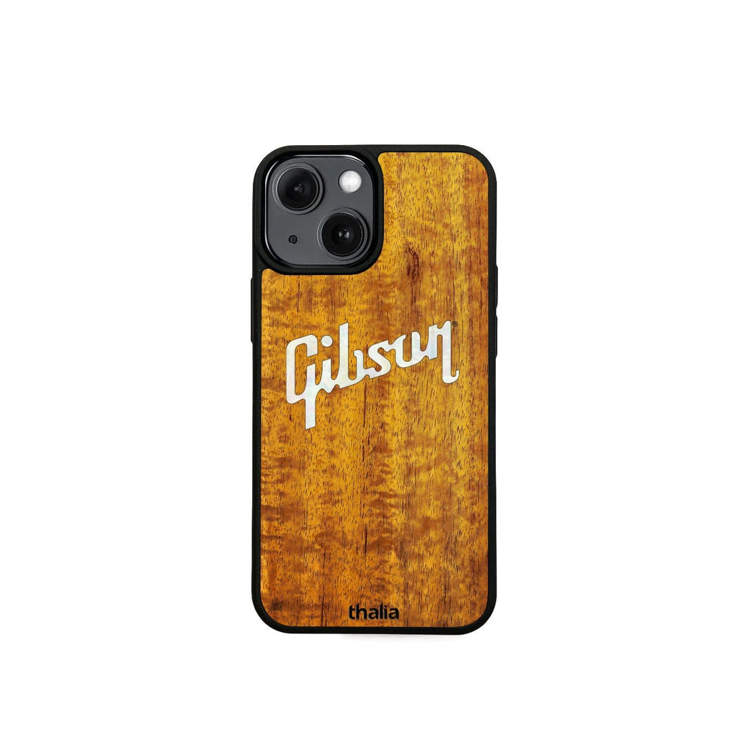 GibsonbyThalia Phone Case Gibson Pearl Logo | iPhone Case AAA Curly Koa / iPhone 13 Mini