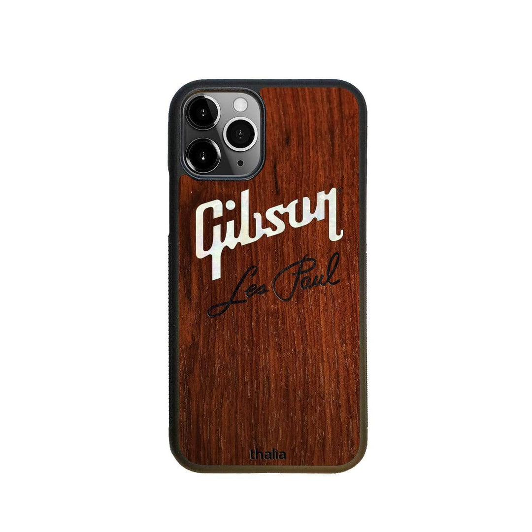 GibsonbyThalia Phone Case Indian Rosewood & Gibson Pearl Logo with Les Paul Script Engraved | Phone Case iPhone 11 Pro