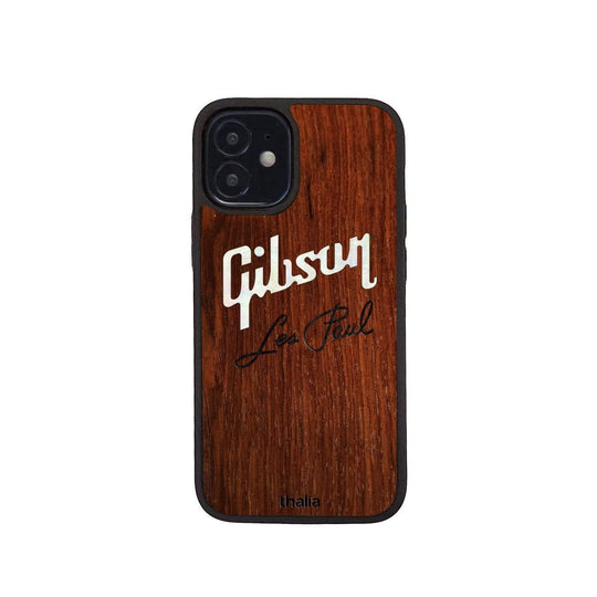 GibsonbyThalia Phone Case Indian Rosewood & Gibson Pearl Logo with Les Paul Script Engraved | Phone Case iPhone 12 mini