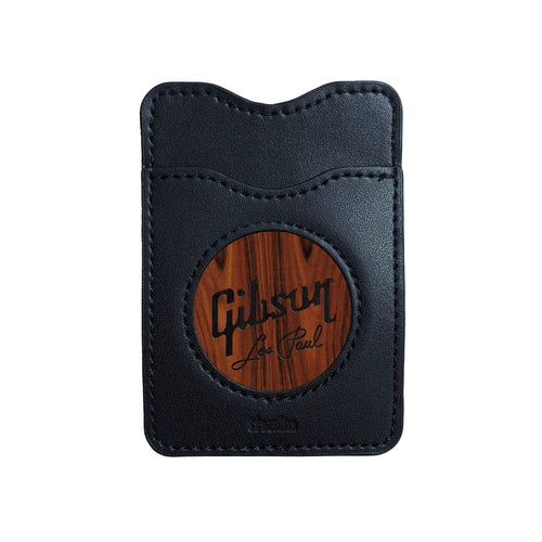 GibsonbyThalia Phone Wallet Gibson Les Paul Logo Inked | Leather Phone Wallet AAA Curly Koa