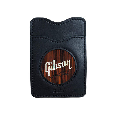GibsonbyThalia Phone Wallet Gibson Pearl Les Paul Logo | Leather Phone Wallet Indian Rosewood