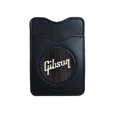 GibsonbyThalia Phone Wallet Gibson Pearl Logo | Leather Phone Wallet Black Ebony