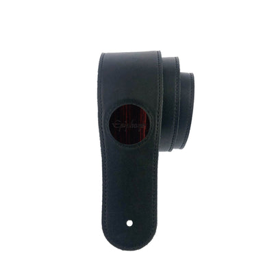 GibsonbyThalia Strap Black Ebony & Epiphone Inked Logo Inlay | Italian Leather Strap Black / Standard