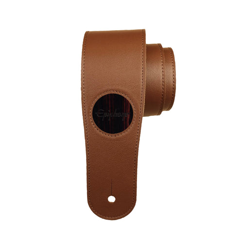 GibsonbyThalia Strap Black Ebony & Epiphone Inked Logo Inlay | Italian Leather Strap Black / Standard