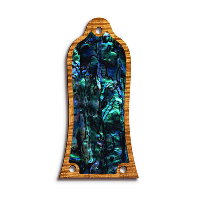 GibsonbyThalia Truss Rod Cover Custom Truss Rod Cover | Shape T10 - Fits Many Epiphone Guitars Blue Abalone / AAA Curly Koa