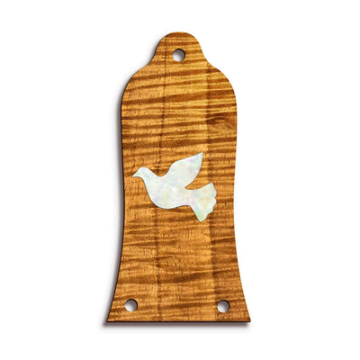 GibsonbyThalia Truss Rod Cover Custom Truss Rod Cover | Shape T10 - Fits Many Epiphone Guitars Pearl Dove / AAA Curly Koa