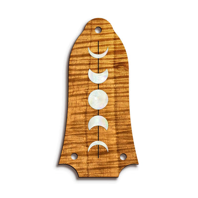 GibsonbyThalia Truss Rod Cover Custom Truss Rod Cover | Shape T6 - Fits Many Epiphone Guitars Moon Phases / AAA Curly Koa