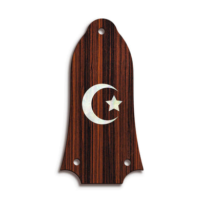 GibsonbyThalia Truss Rod Cover Custom Truss Rod Cover | Shape T6 - Fits Many Epiphone Guitars Pearl Crescent Moon / Indian Rosewood